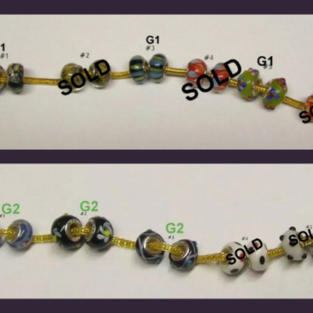 Large Hole Beads, Pick a Pair, Euro Style Beads G1 - G2    ..   PP-99
